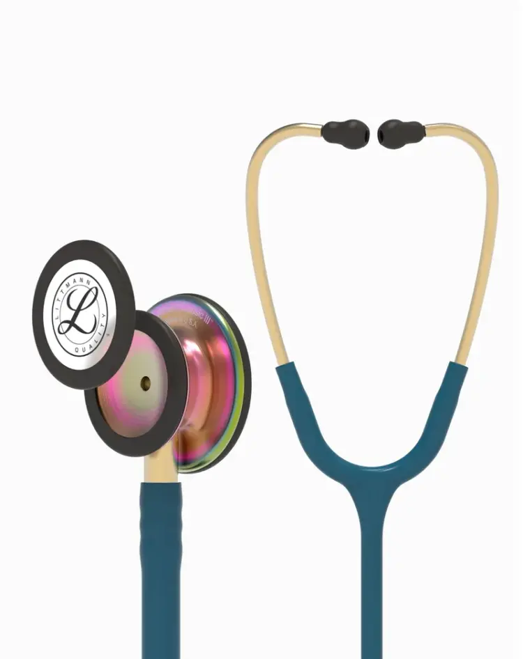 Littmann® Classic III™- Caribbean Blue Tube, Rainbow-Finish