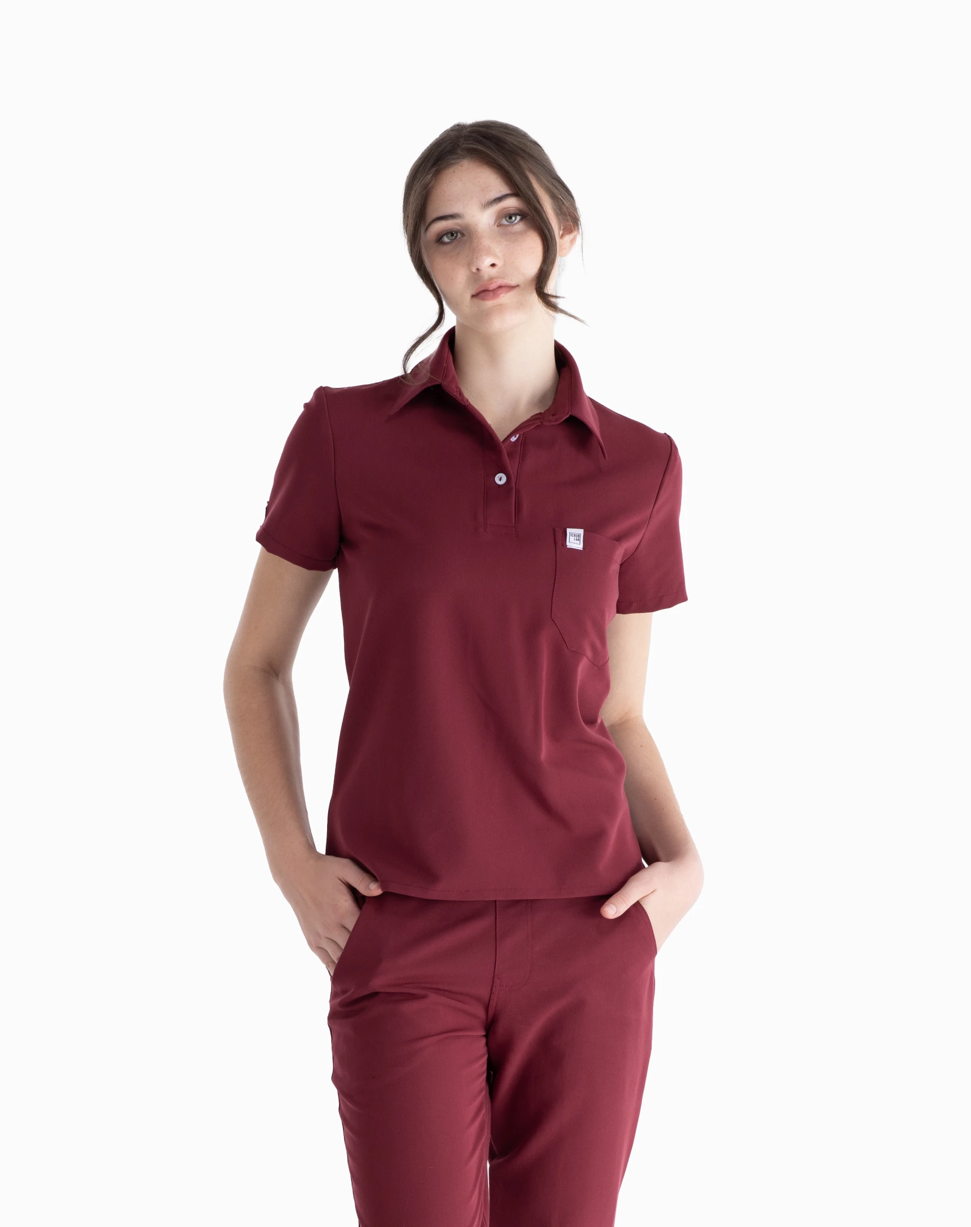 Jess™ Scrub Golfer - Colour: Maroon