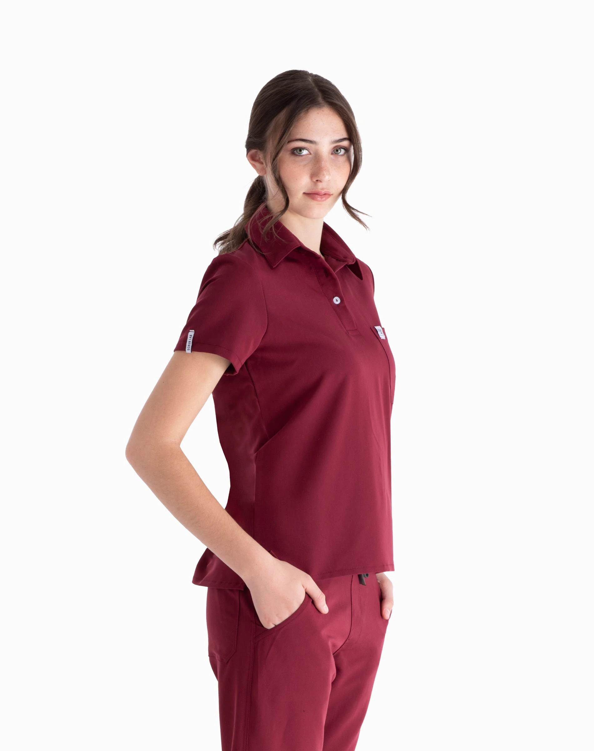 Jess™ Scrub Golfer - Colour: Maroon