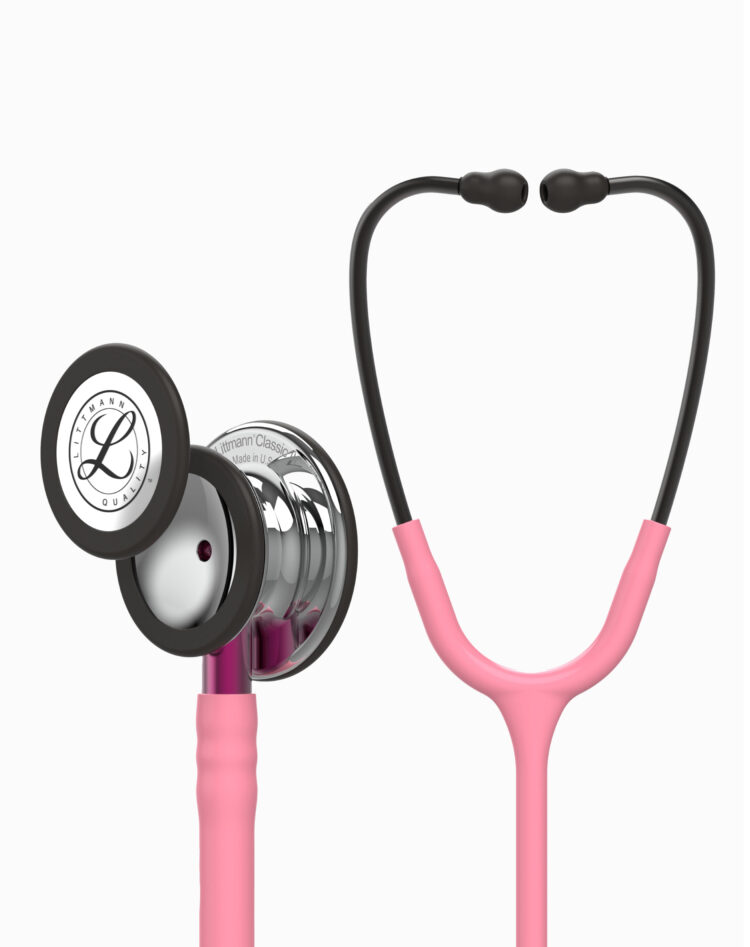 Littmann® Classic III™- Pearl Pink Tube, Mirror Chestpiece, Pink Stem & Smoke Headset