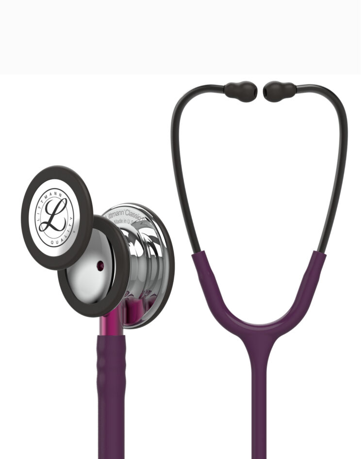 Littmann® Classic III™- Plum Tube, Mirror Chestpiece, Pink Stem & Smoke Headset