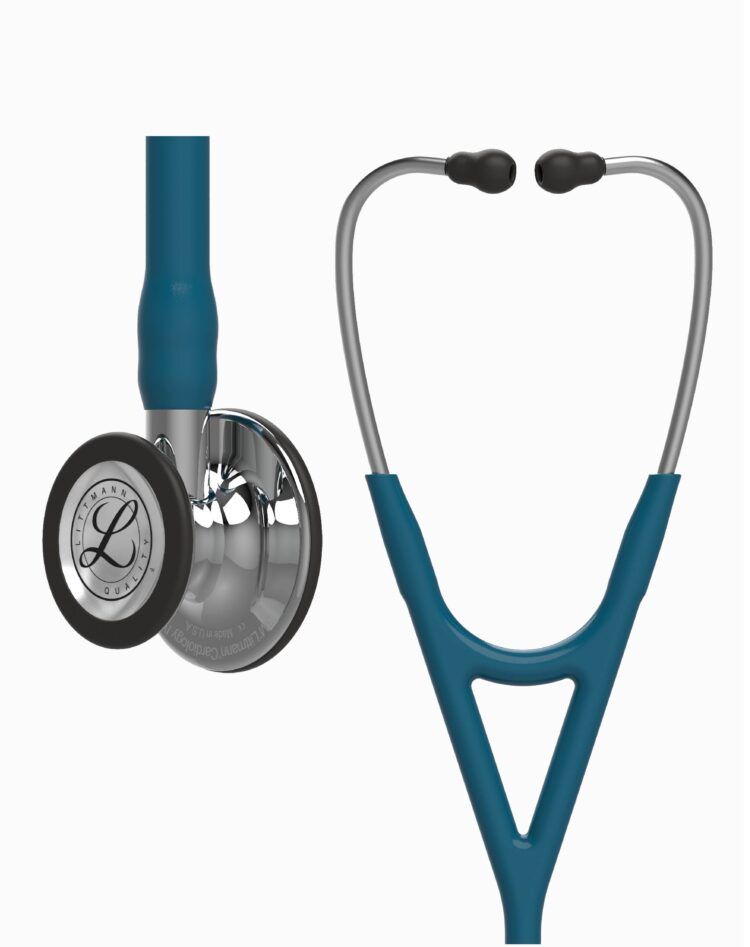 Littmann® Cardiology IV™ – Caribbean Blue Tube, High Polish Smoke-Finish Chestpiece, Mirror Stem and Smoke Headset