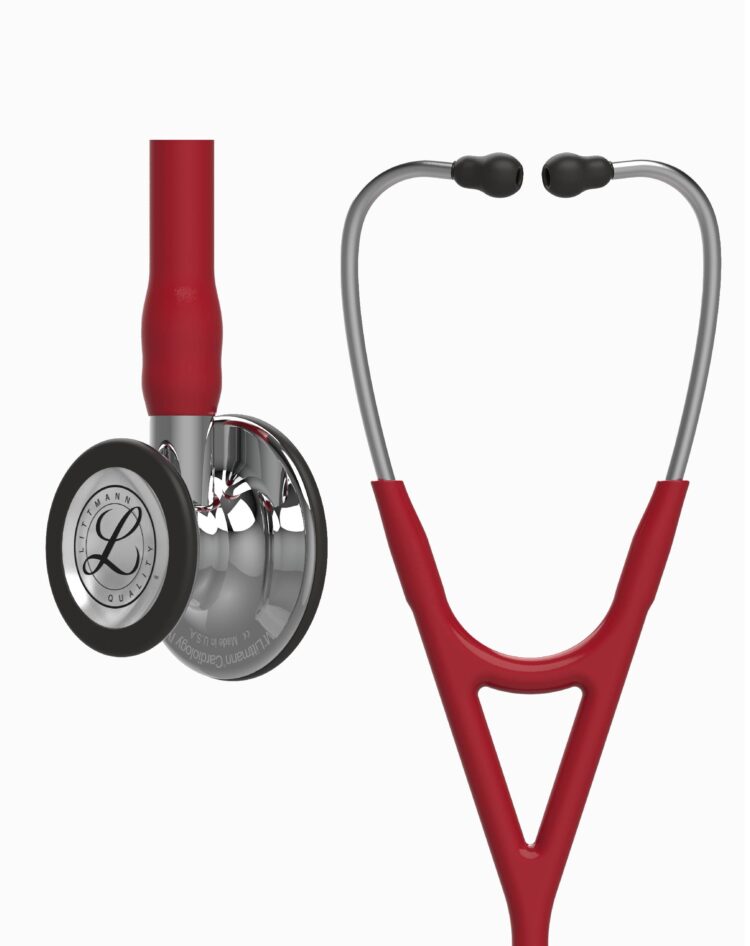 Littmann® Cardiology IV™ – Burgundy Tube, Mirror-Finish Chestpiece and Stem, Stainless Headset
